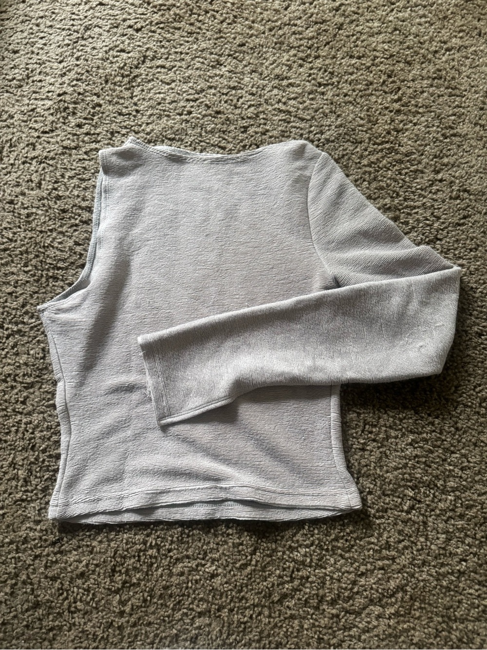 Women’s Light Gray One-Shoulder Long Sleeve Top